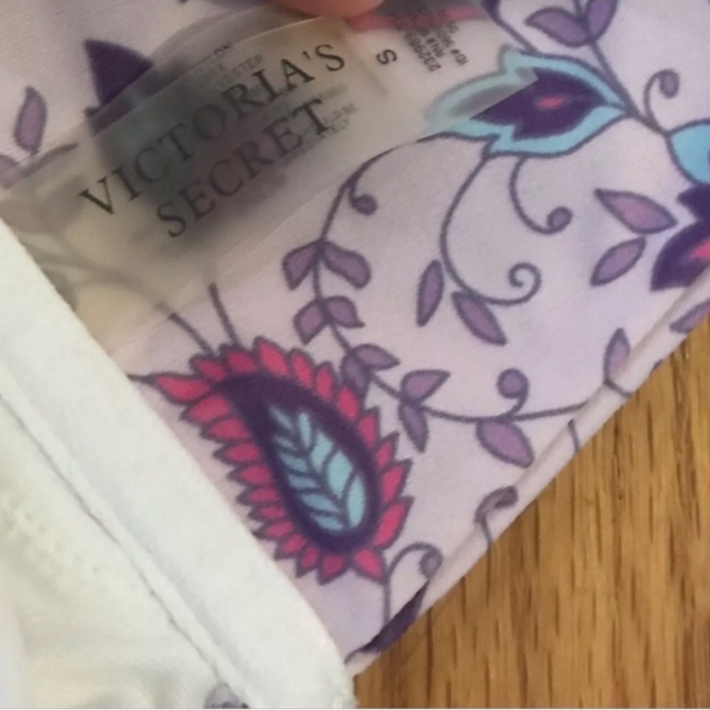 Victorias Secret Purple Floral Paisley Tube Bandeau Swimsuit Bathing Suit Bikini - Picture 7 of 7